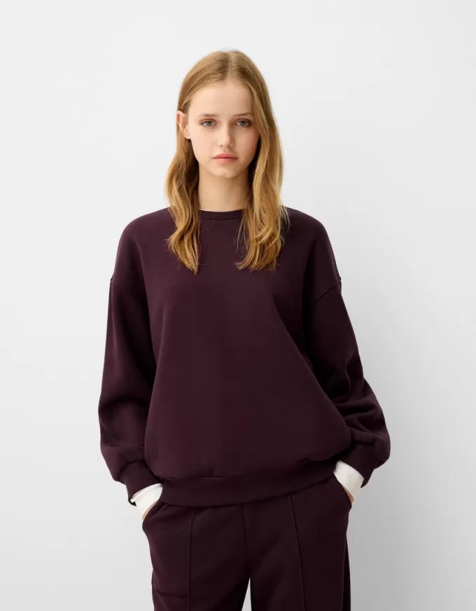 Oversize sweatshirt med sidfickor Oversize sweatshirt med sidfickor