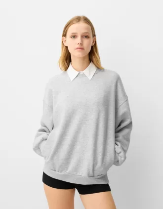 Oversize sweatshirt med sidfickor