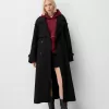 Oversize trenchcoat med filtstruktur