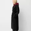 Oversize trenchcoat med filtstruktur