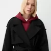 Oversize trenchcoat med filtstruktur