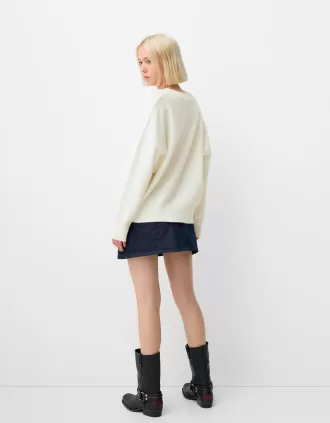 Oversize tröja med V-ringad