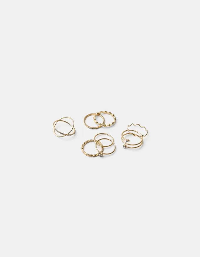 Paket med 9 strassringar Paket med 9 strassringar