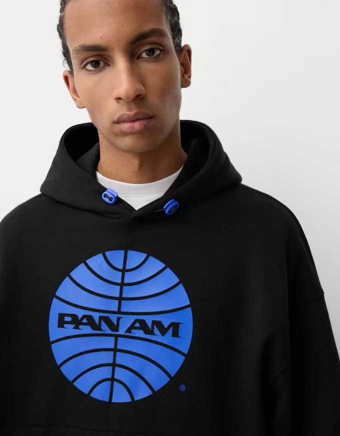 Pan Am tryck boxy fit huvtröja Pan Am tryck boxy fit huvtröja
