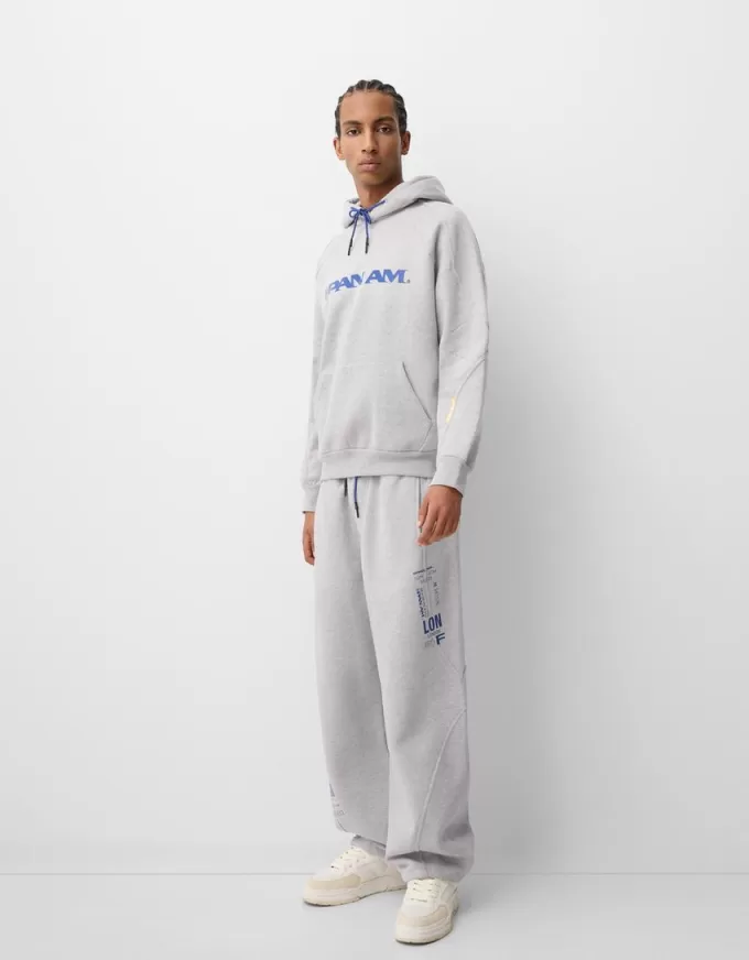 Pan Am tryck boxy fit huvtröja Pan Am tryck boxy fit huvtröja