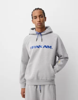 Pan Am tryck boxy fit huvtröja