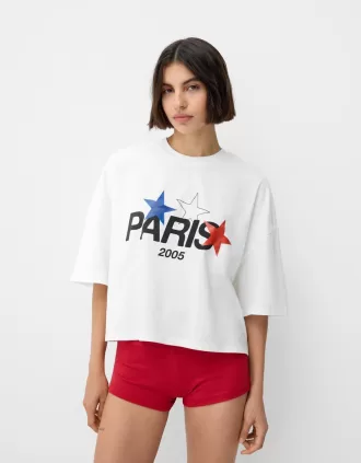 Paris kortärmad kortärmad T-shirt