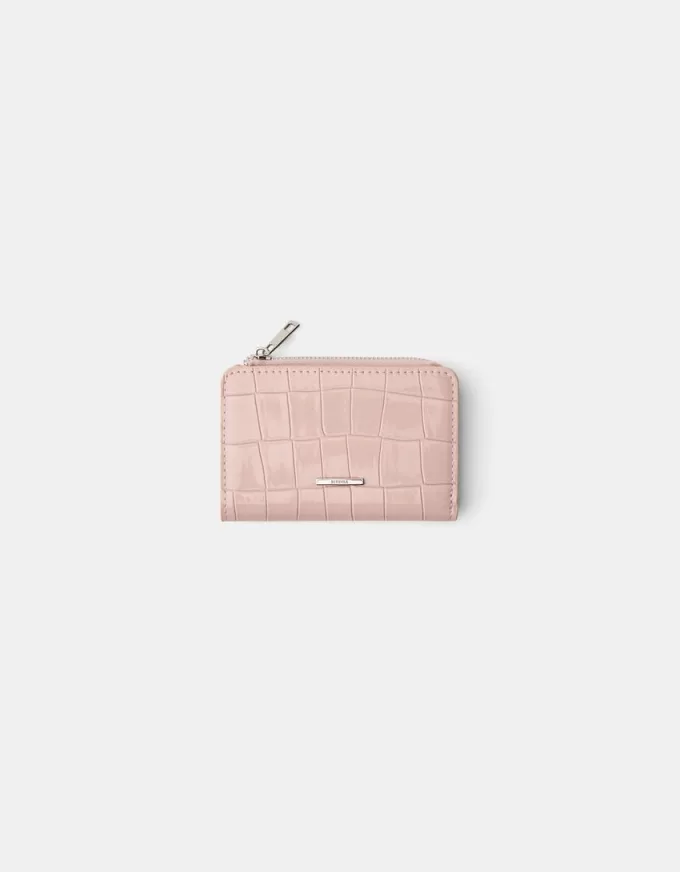 Plånbok med djurtryck i präglad faux-patentfinish