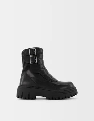 Platform ankelboots med spännen