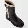 Platta ankelboots med falska shearlingdetalj Platta ankelboots med falska shearlingdetalj