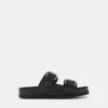 Platta sandaler med spännade läder Platta sandaler med spännade läder
