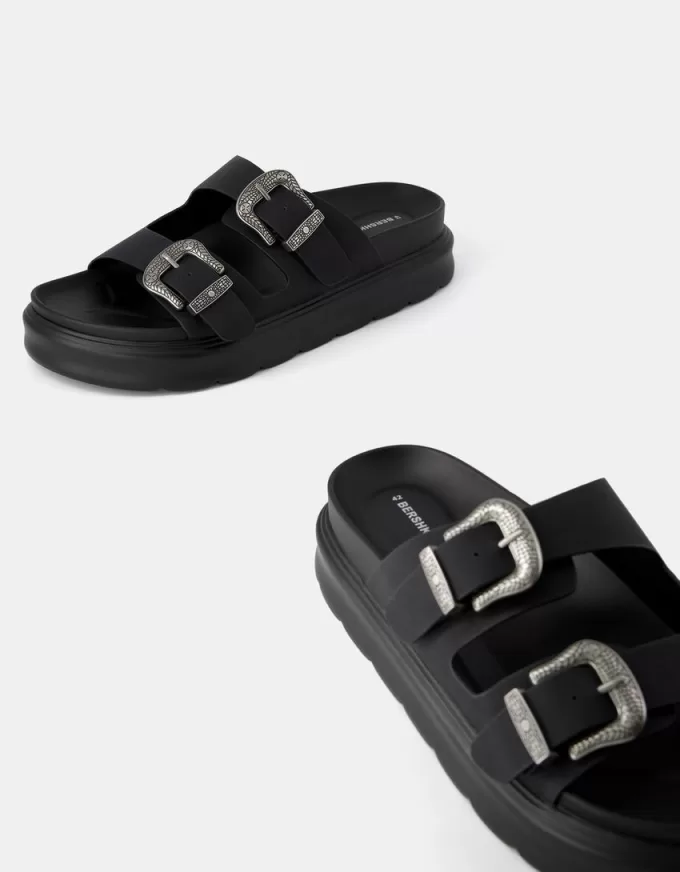 Plattsandaler med spänne för män Plattsandaler med spänne för män