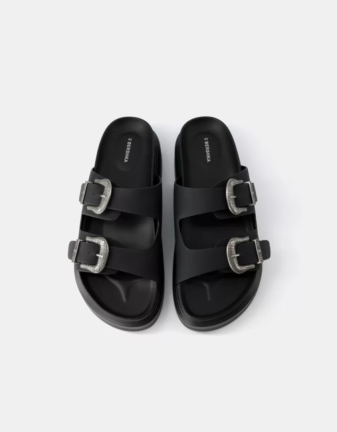 Plattsandaler med spänne för män Plattsandaler med spänne för män