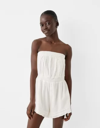 Playsuit i bomulls chiffong
