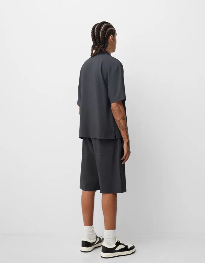 Plisserade Bermuda sweatshorts Plisserade Bermuda sweatshorts