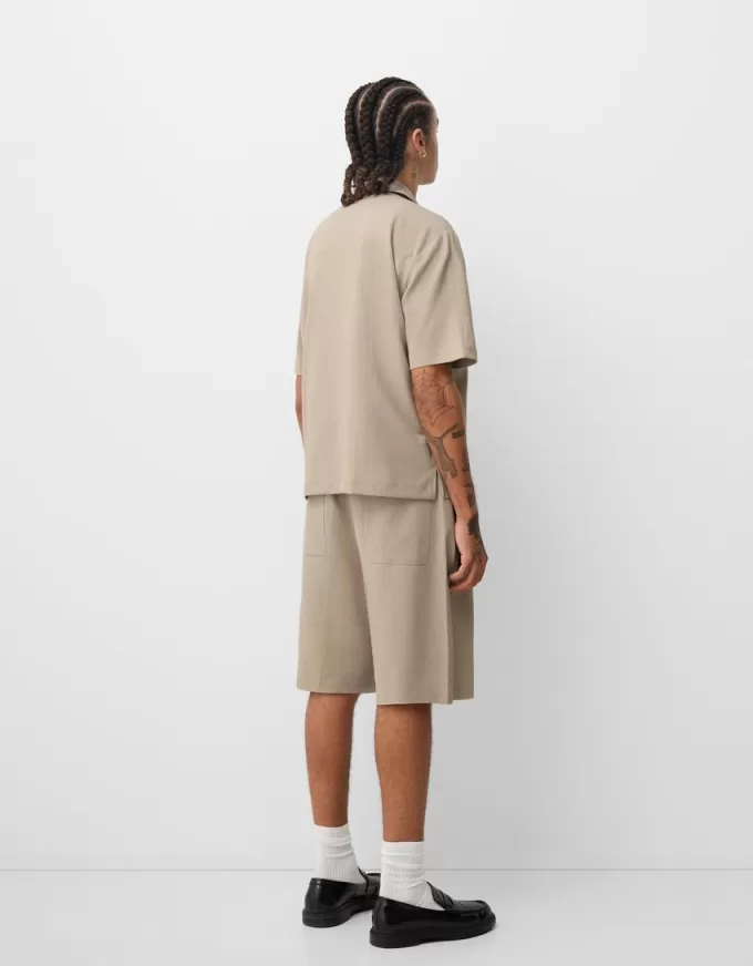 Plisserade Bermuda sweatshorts Plisserade Bermuda sweatshorts