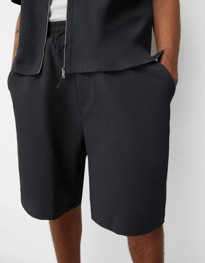 Plisserade Bermuda sweatshorts Plisserade Bermuda sweatshorts