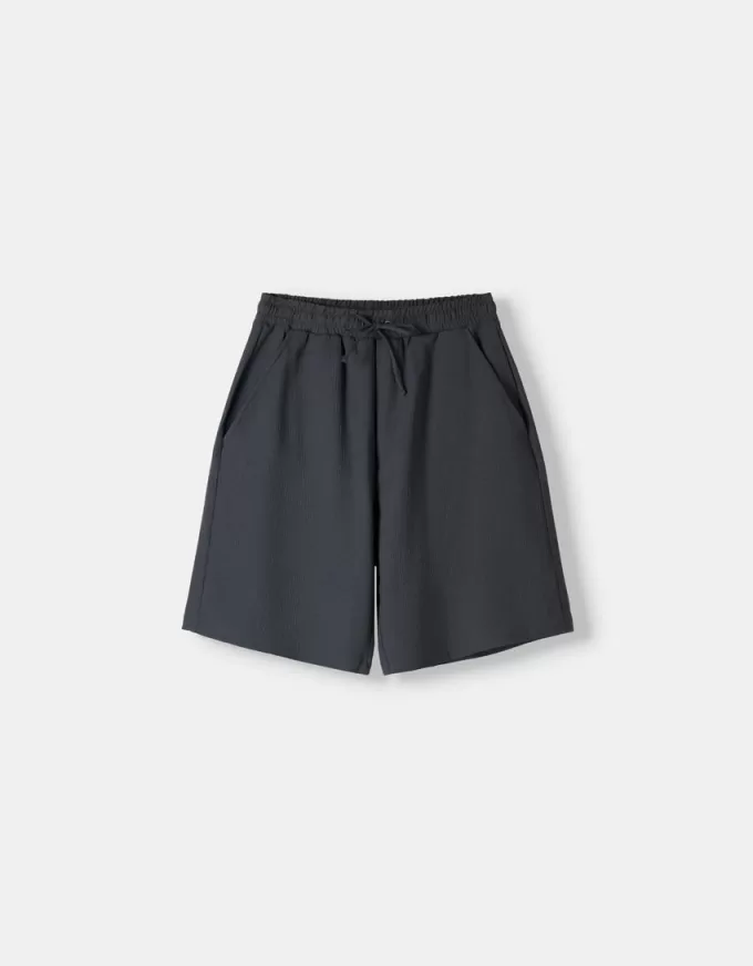 Plisserade Bermuda sweatshorts Plisserade Bermuda sweatshorts