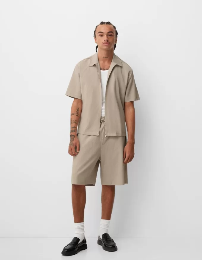 Plisserade Bermuda sweatshorts Plisserade Bermuda sweatshorts