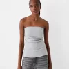 Ponte di Roma stickad bandeau topp med rynkad detalj Ponte di Roma stickad bandeau topp med rynkad detalj
