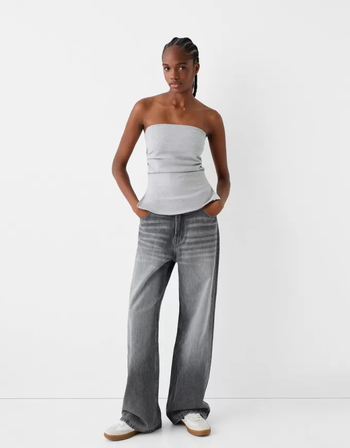 Ponte di Roma stickad bandeau topp med rynkad detalj Ponte di Roma stickad bandeau topp med rynkad detalj