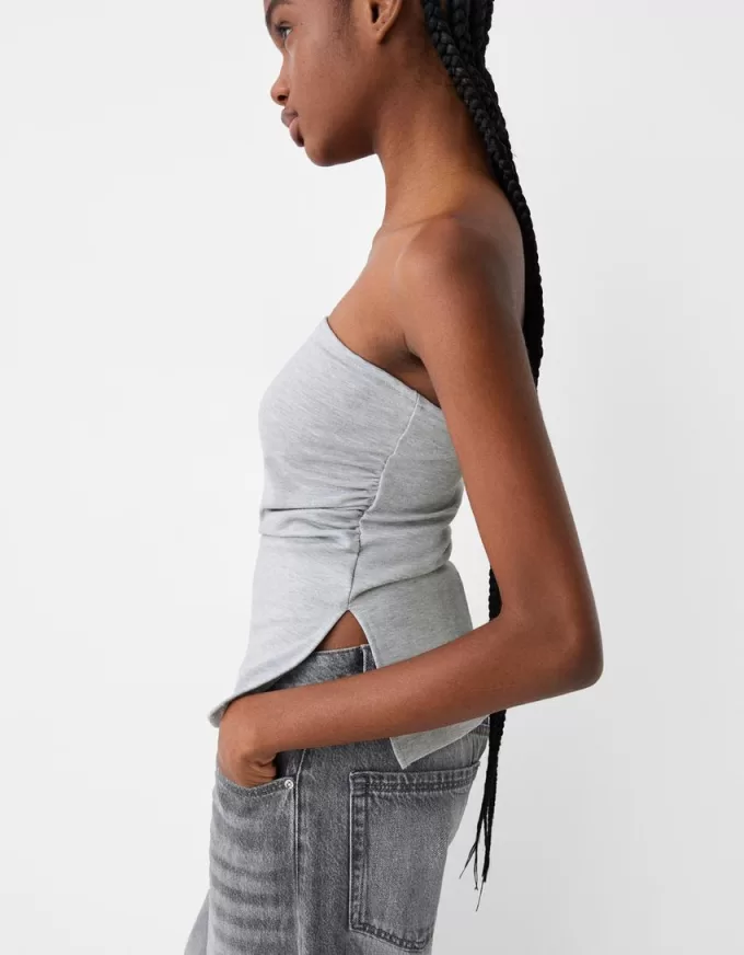 Ponte di Roma stickad bandeau topp med rynkad detalj Ponte di Roma stickad bandeau topp med rynkad detalj