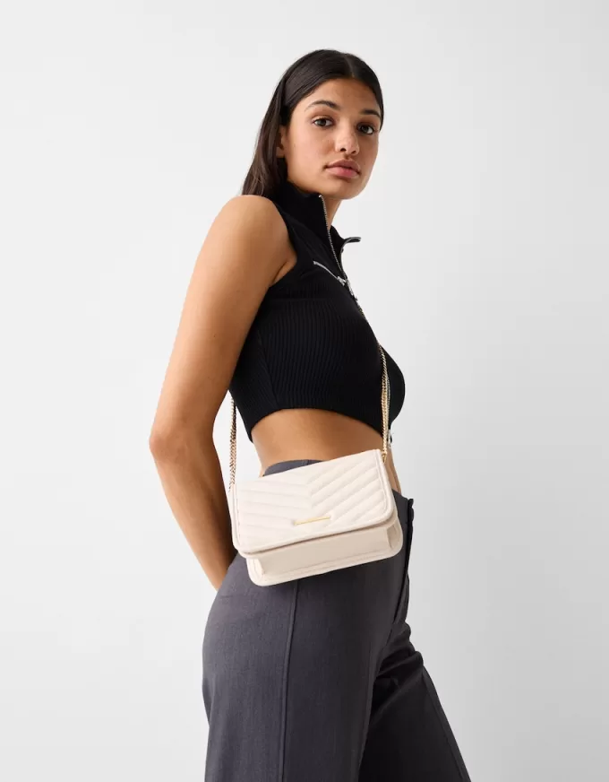 Quiltad multi-way messenger bag med kedja Quiltad multi-way messenger bag med kedja