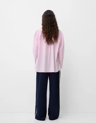 Randig oversize långärmad skjorta