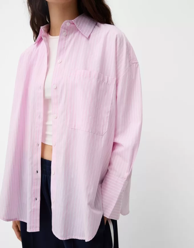 Randig oversize långärmad skjorta Randig oversize långärmad skjorta