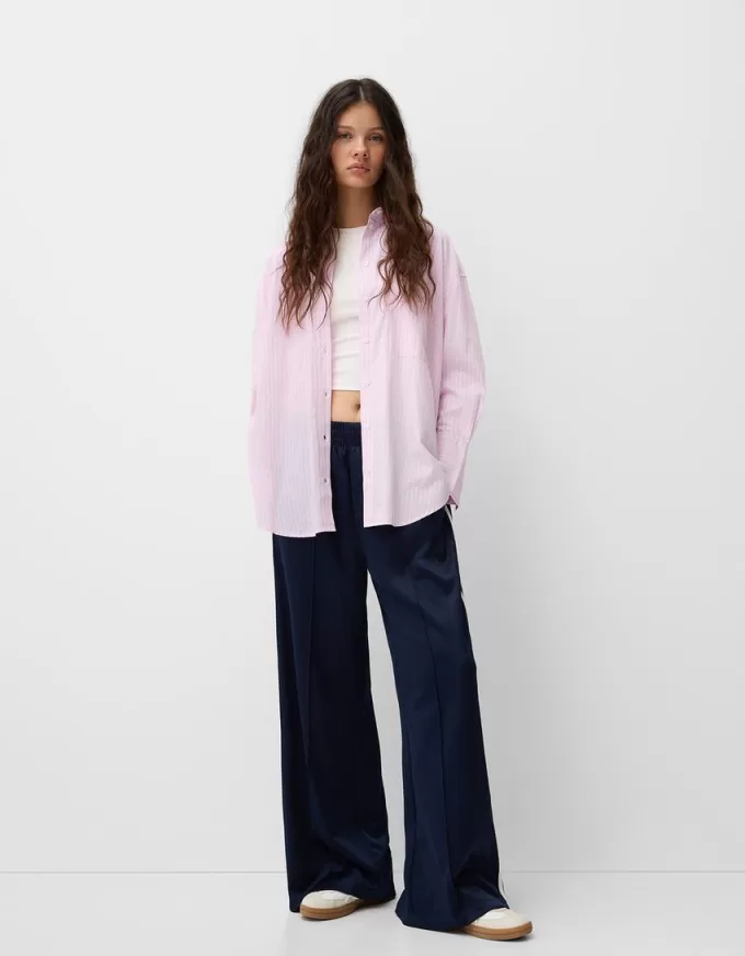 Randig oversize långärmad skjorta Randig oversize långärmad skjorta