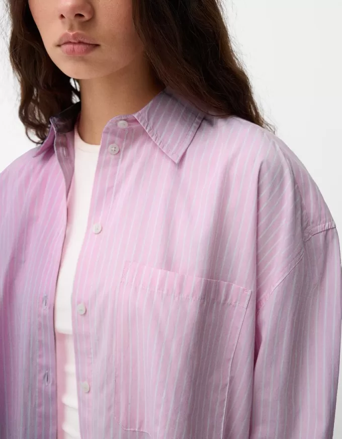 Randig oversize långärmad skjorta Randig oversize långärmad skjorta