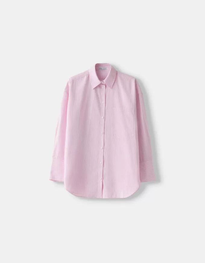 Randig oversize långärmad skjorta Randig oversize långärmad skjorta
