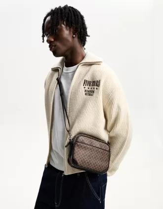 Retro crossbody-väska med tryck