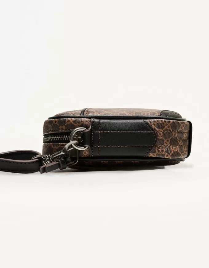 Retro crossbody-väska med tryck