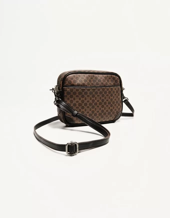 Retro crossbody-väska med tryck