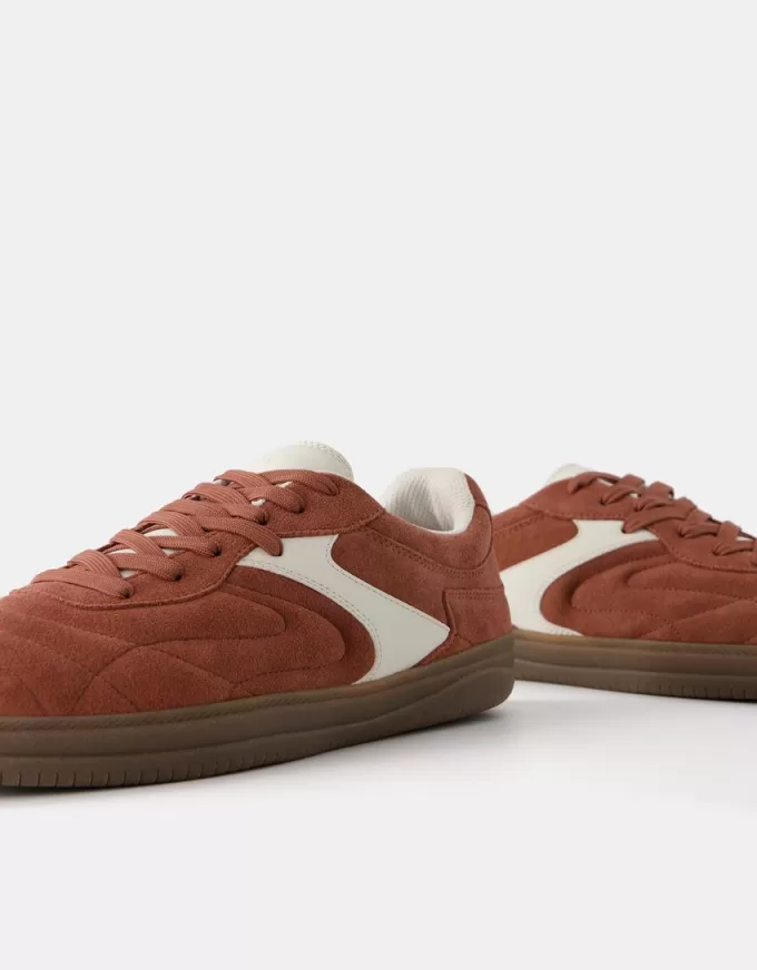 Retro sneakers i delat läder Retro sneakers i delat läder