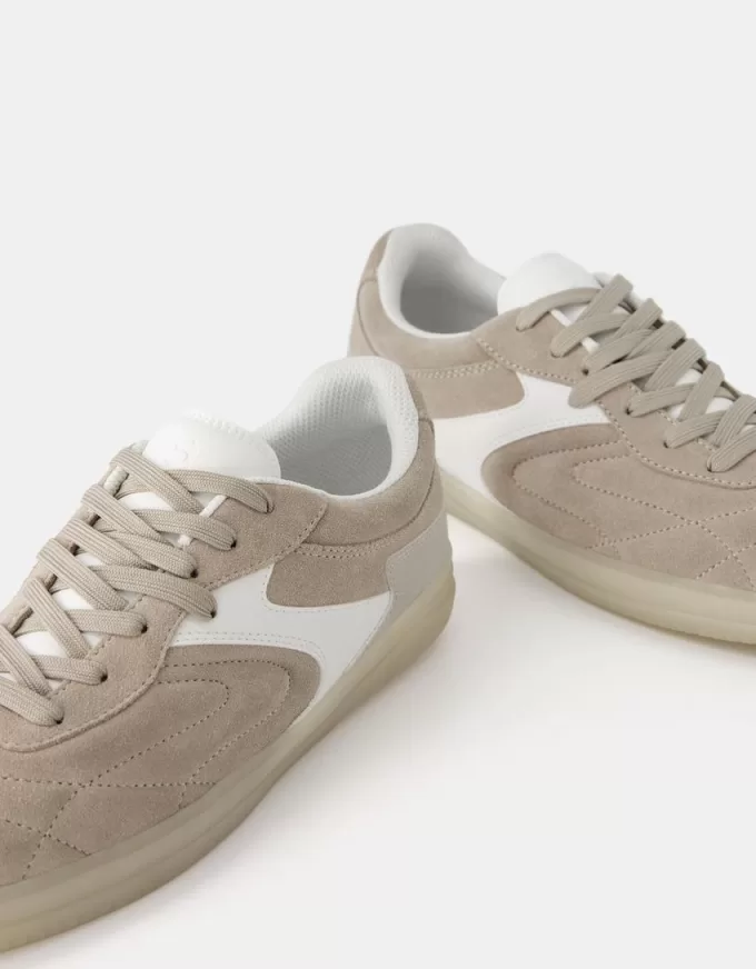 Retro sneakers i delat läder Retro sneakers i delat läder