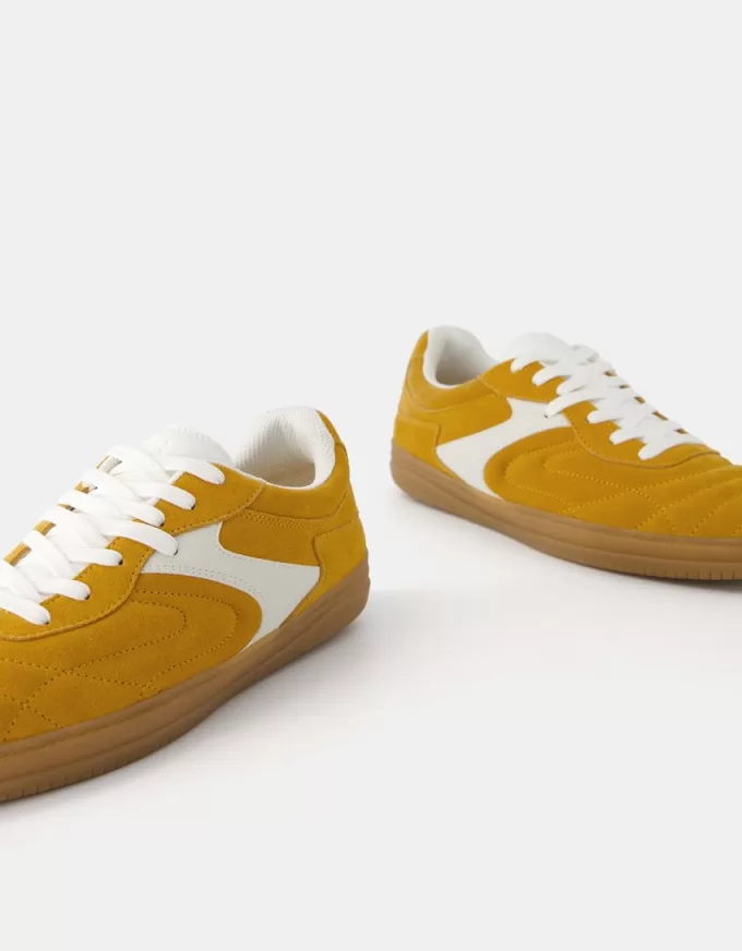 Retro sneakers i delat läder Retro sneakers i delat läder