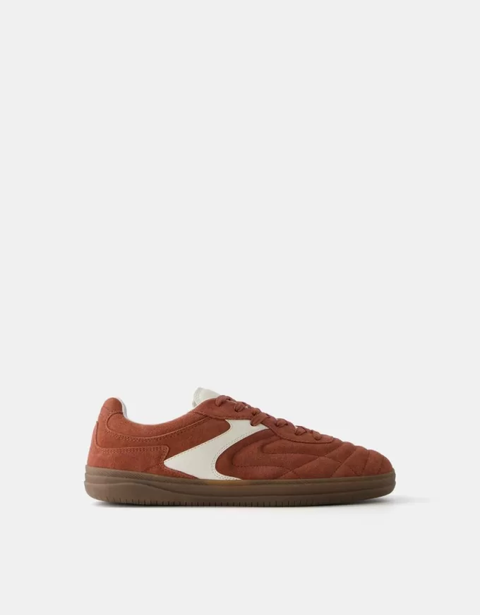 Retro sneakers i delat läder Retro sneakers i delat läder