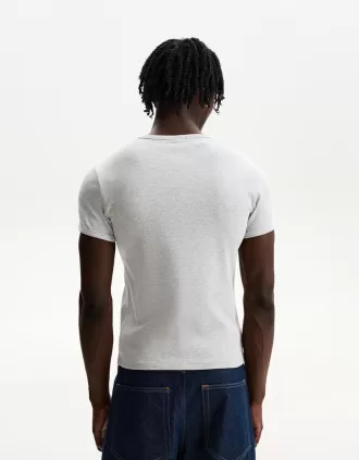 Ribbstickad kortärmad T-shirt