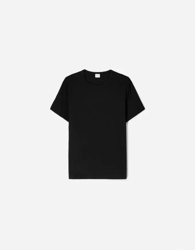 Ribbstickad kortärmad T-shirt Ribbstickad kortärmad T-shirt
