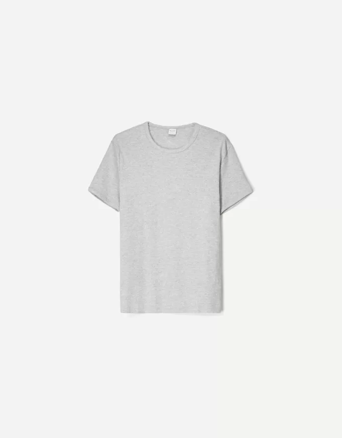 Ribbstickad kortärmad T-shirt Ribbstickad kortärmad T-shirt