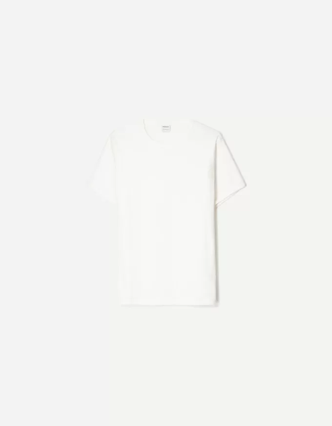 Ribbstickad kortärmad T-shirt Ribbstickad kortärmad T-shirt
