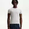 Ribbstickad kortärmad T-shirt Ribbstickad kortärmad T-shirt
