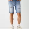 Rippade denim bermudashorts Rippade denim bermudashorts
