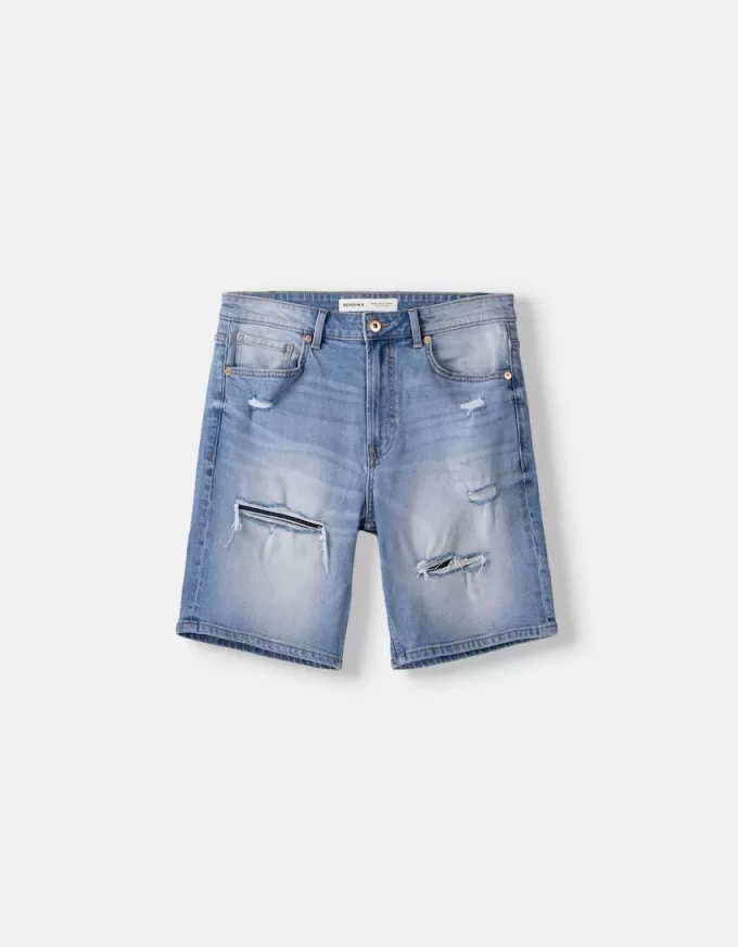 Rippade denim bermudashorts Rippade denim bermudashorts