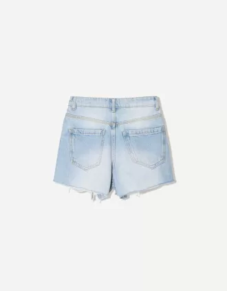 Rippade jeansshorts