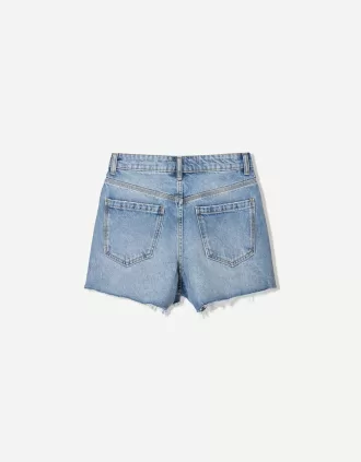 Rippade jeansshorts