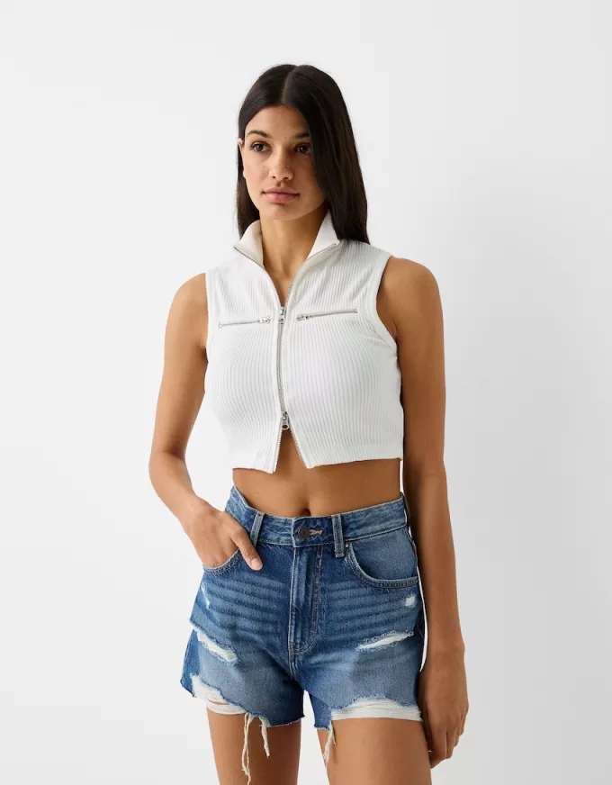 Rippade jeansshorts Rippade jeansshorts