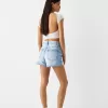 Rippade jeansshorts